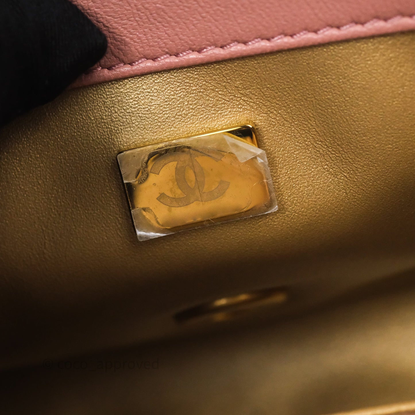 Chanel Mini Rectangular Pearl Crush Dusty Pink Lambskin Aged Gold Hardware