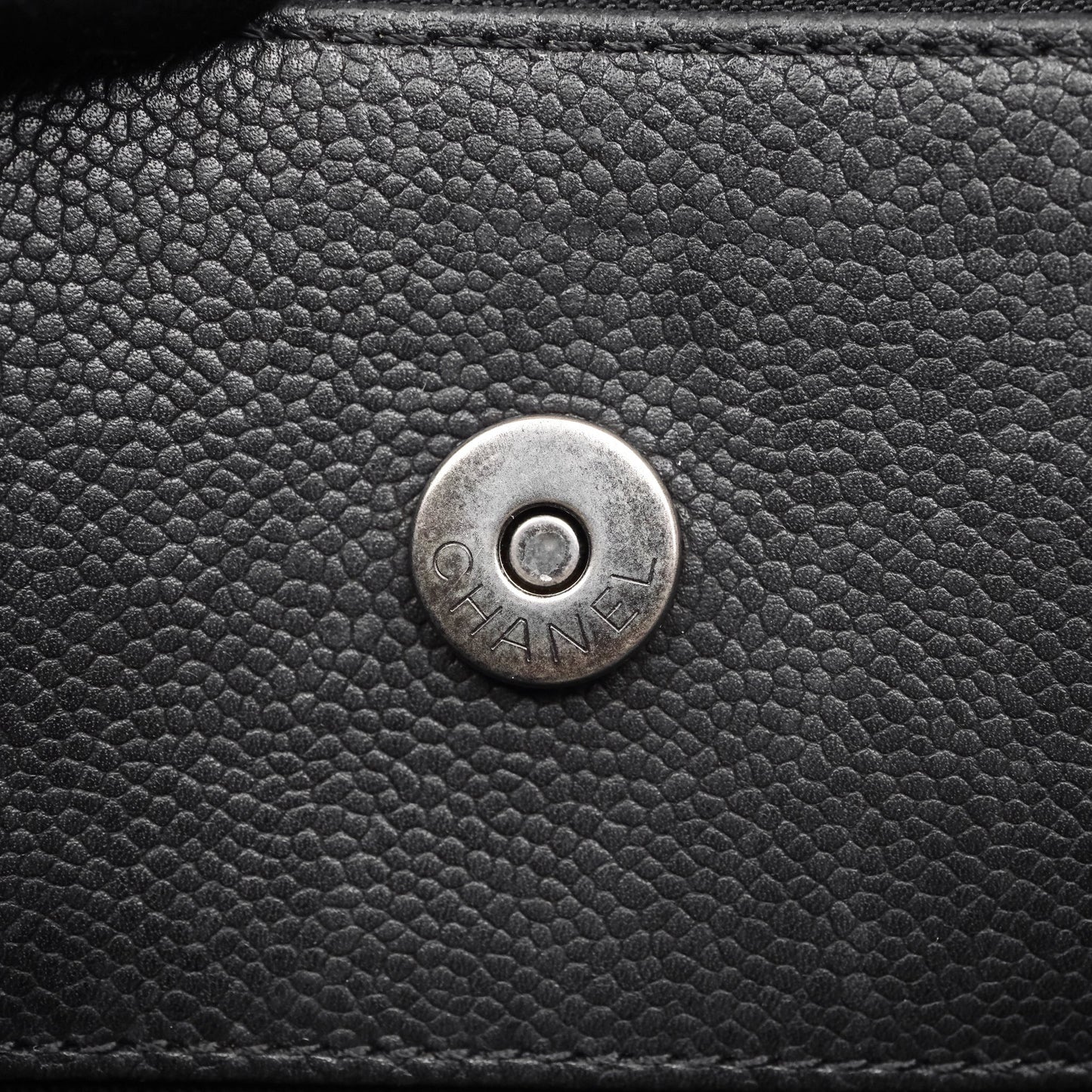 Chanel Quilted Shopping Tote Black Caviar Ruthenium Hardware