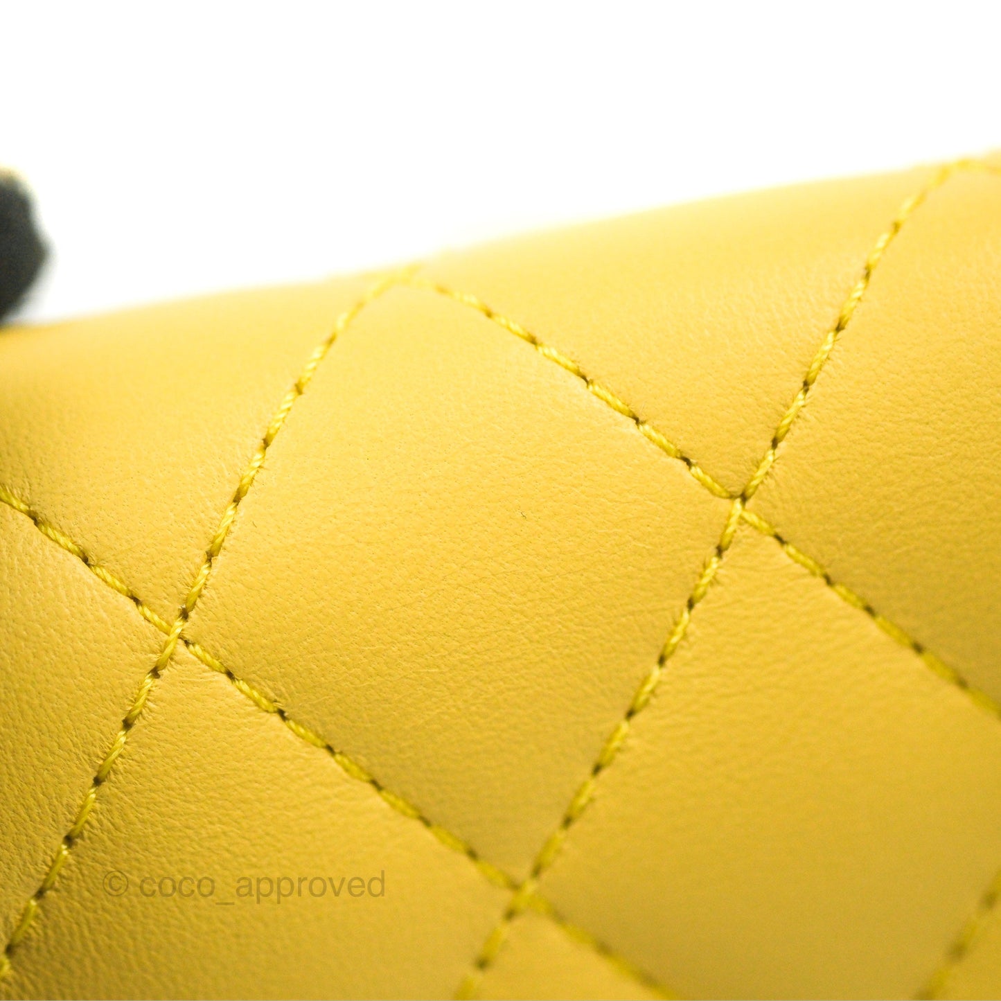 Chanel Side Packs Shoulder Bags Yellow White Lambskin Gold Hardware 19S