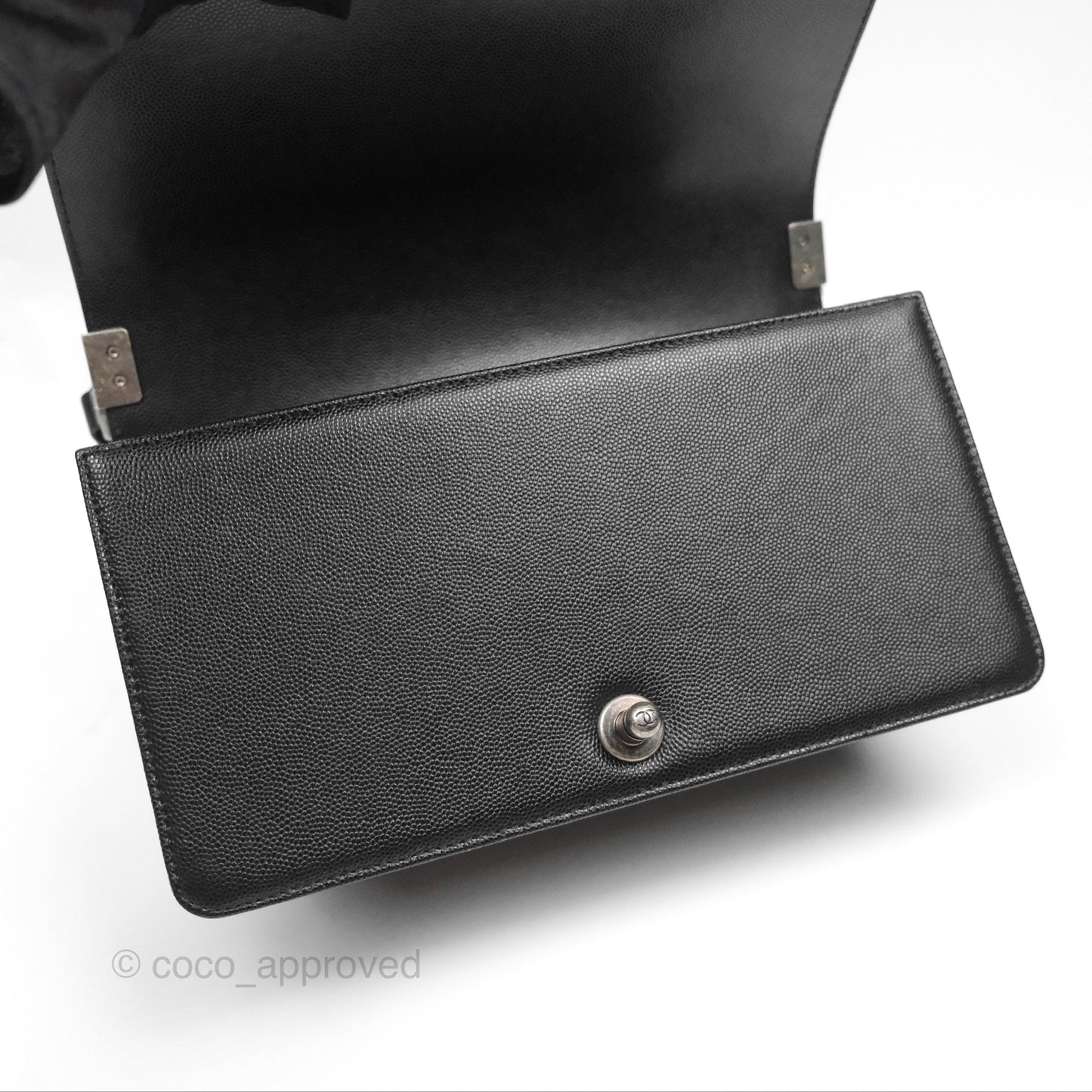 Chanel Quilted Medium Boy Black Caviar Ruthenium Hardware
