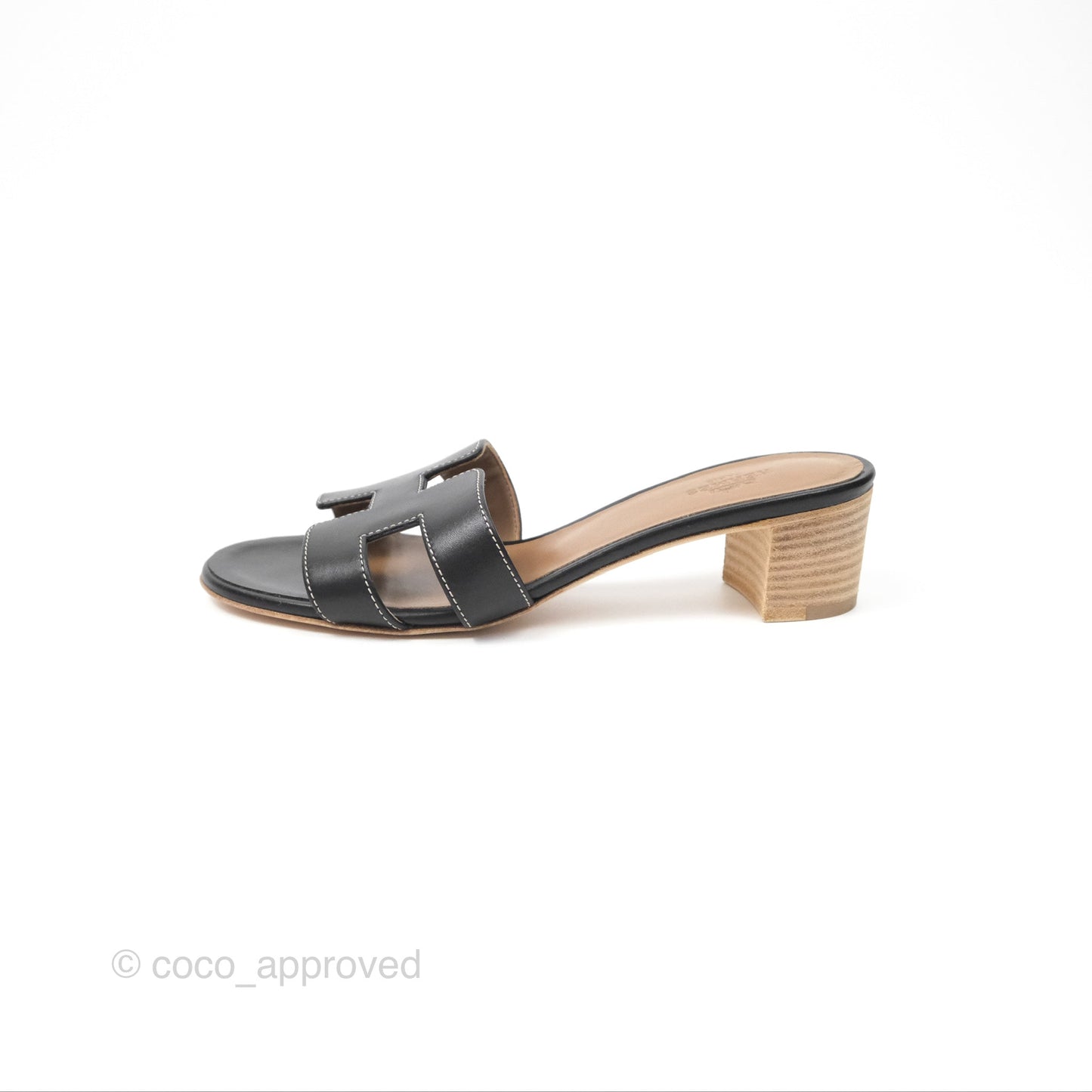 Hermès Oasis Black Sandals Size 35.5