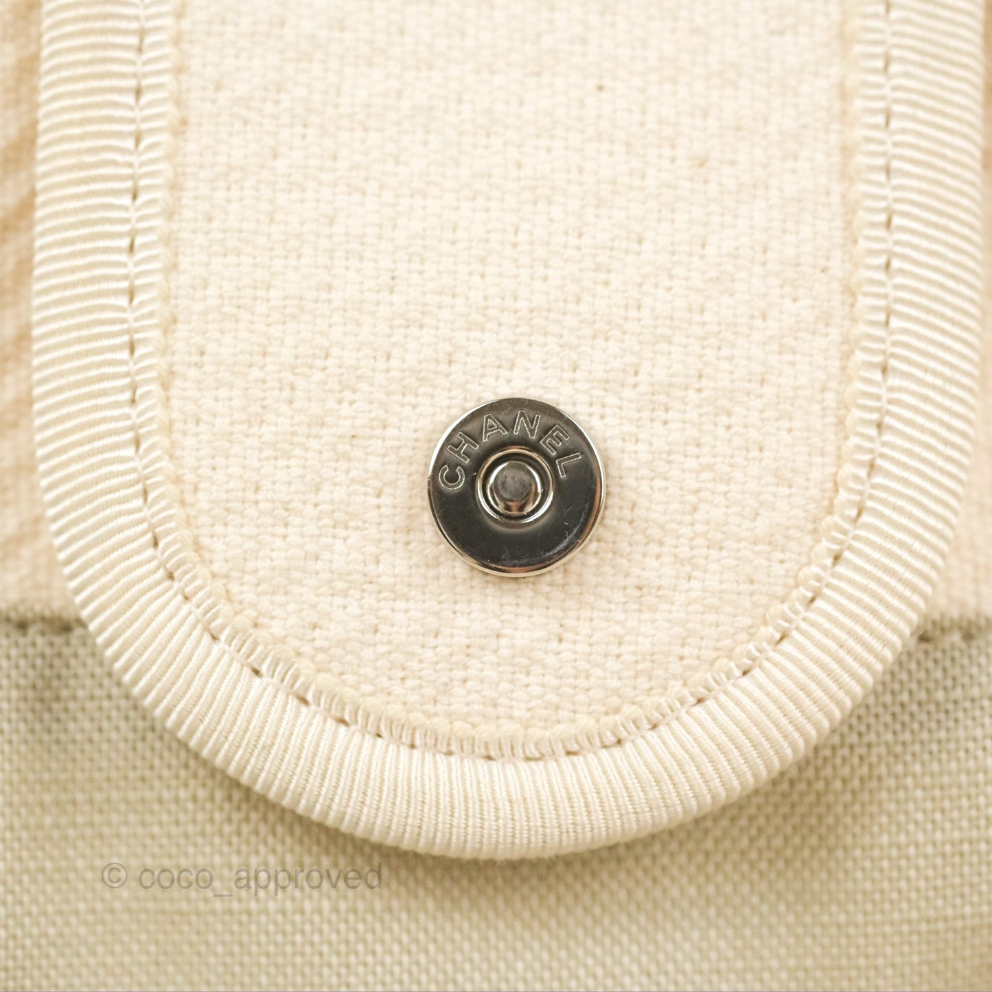Chanel New Small Deauville Cream Ivory Canvas