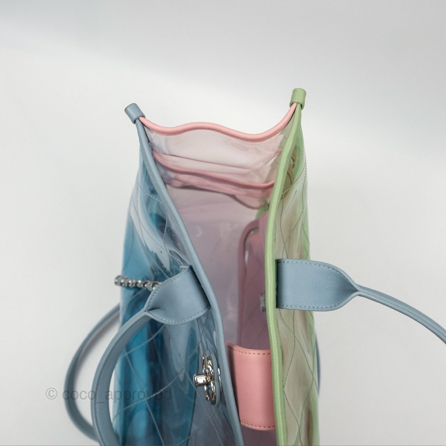 Chanel Coco Splash Blue/Green/Pink PVC Shopping Tote Bag