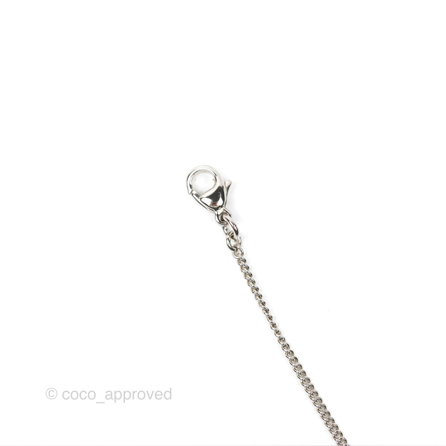 Chanel CC Crystal Necklace Silver Tone 11V