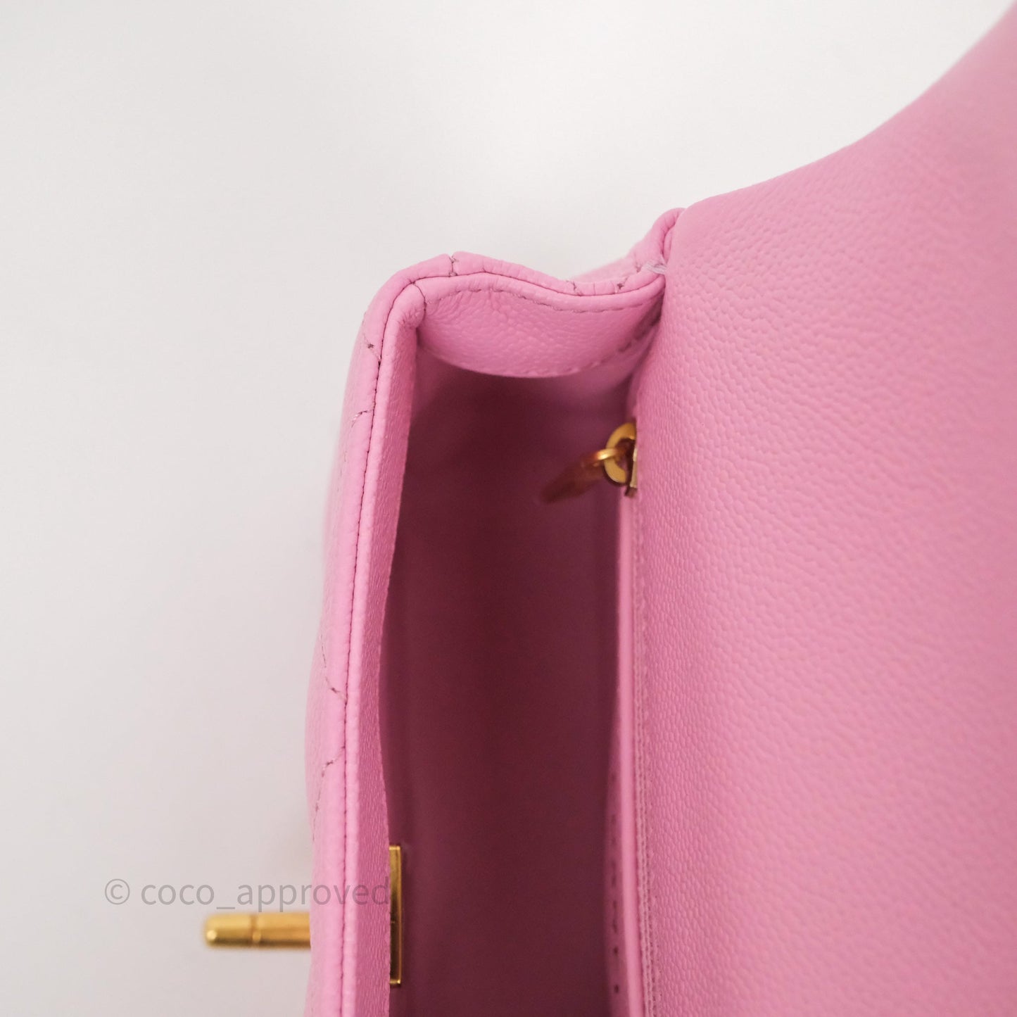 Chanel Heart Crush Mini Flap Bag Pink Caviar Aged Gold Hardware