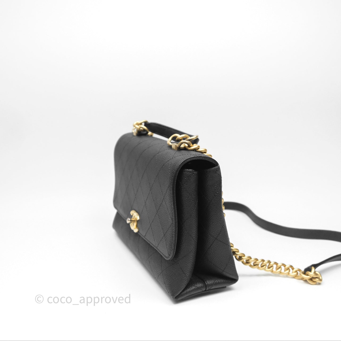 Chanel Small Chic Affinity Grained Calfskin Black Aged Gold Hardware