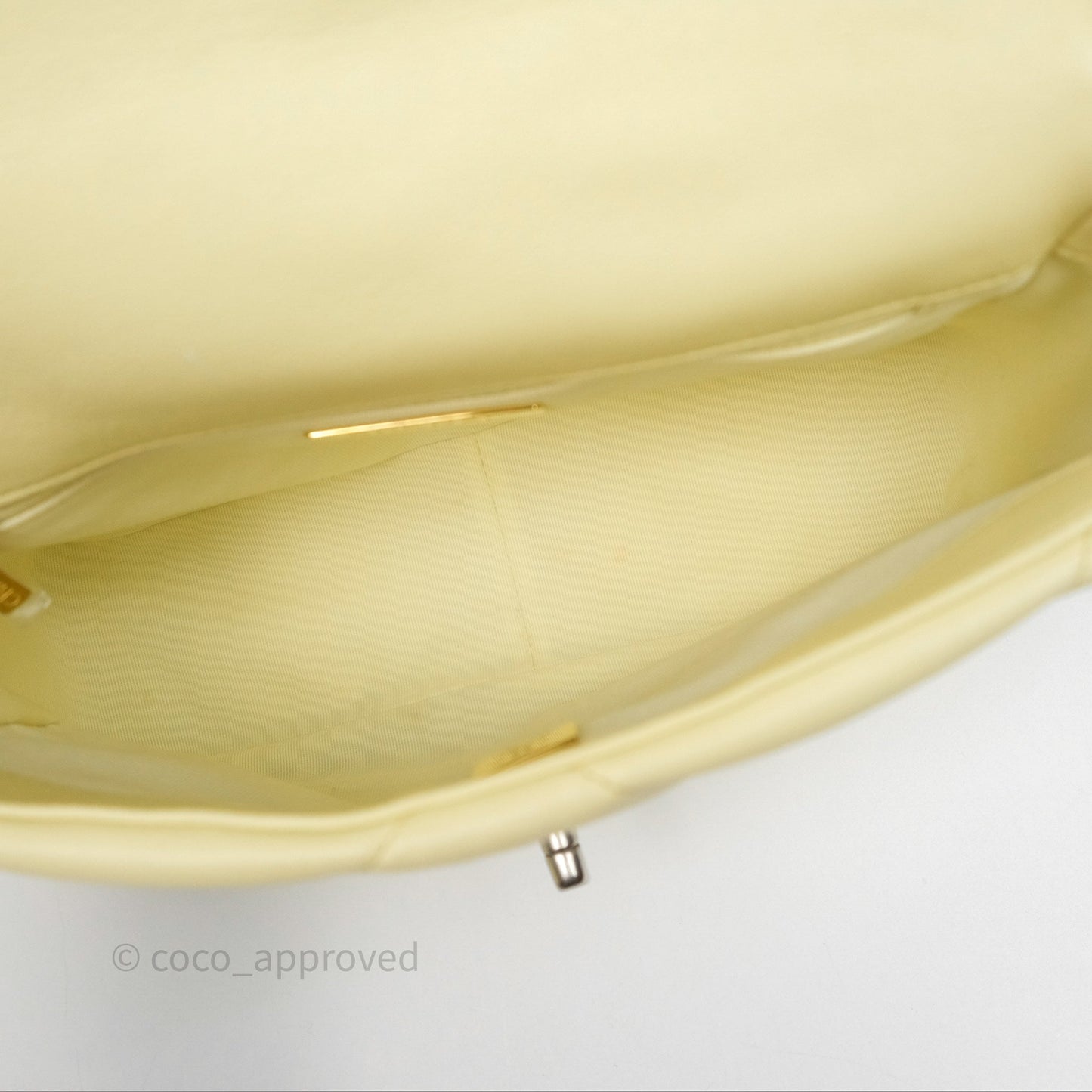 Chanel 19 Small Light Yellow Mixed Hardware