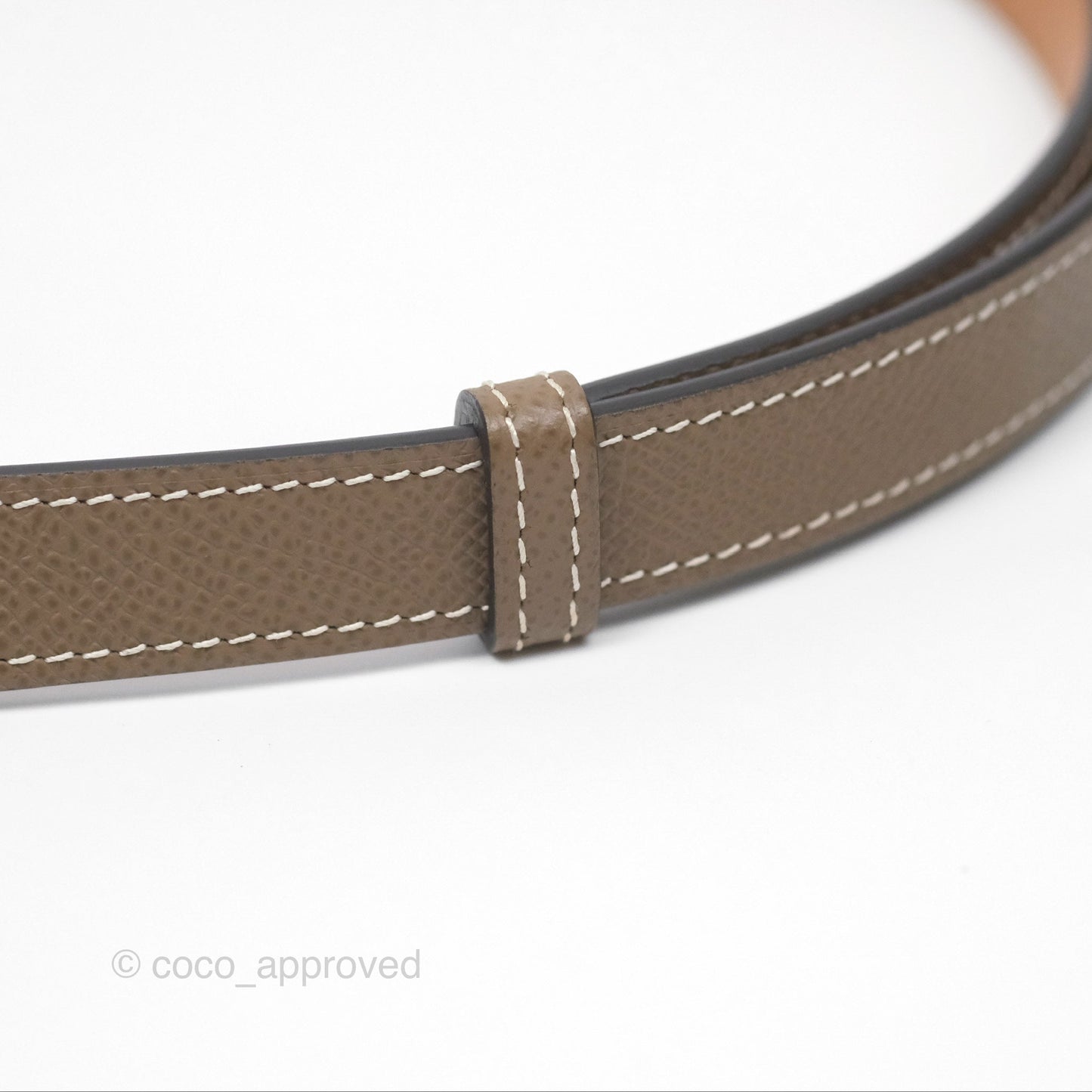 Hermès Epsom Kelly Buckle Belt Etoupe 18 Rose Gold Hardware