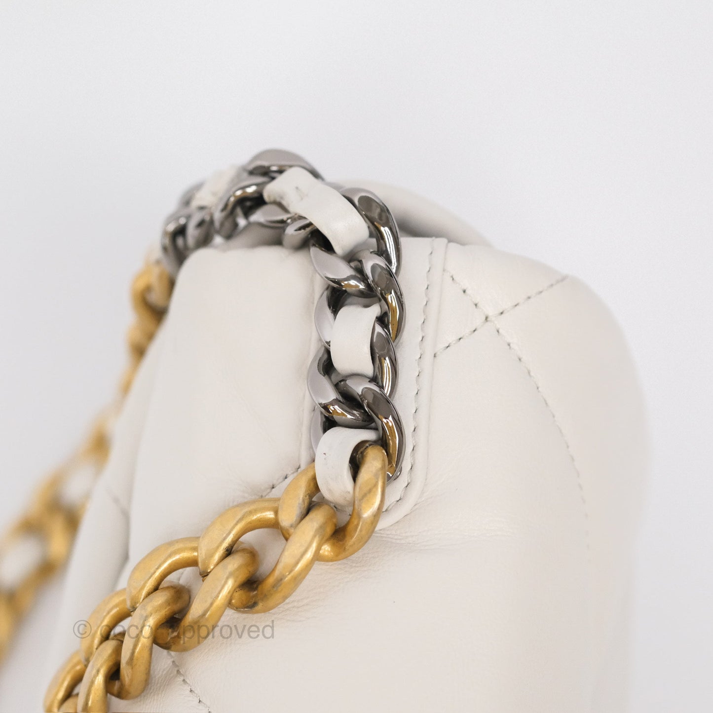 Chanel 19 Small White Mixed Hardware