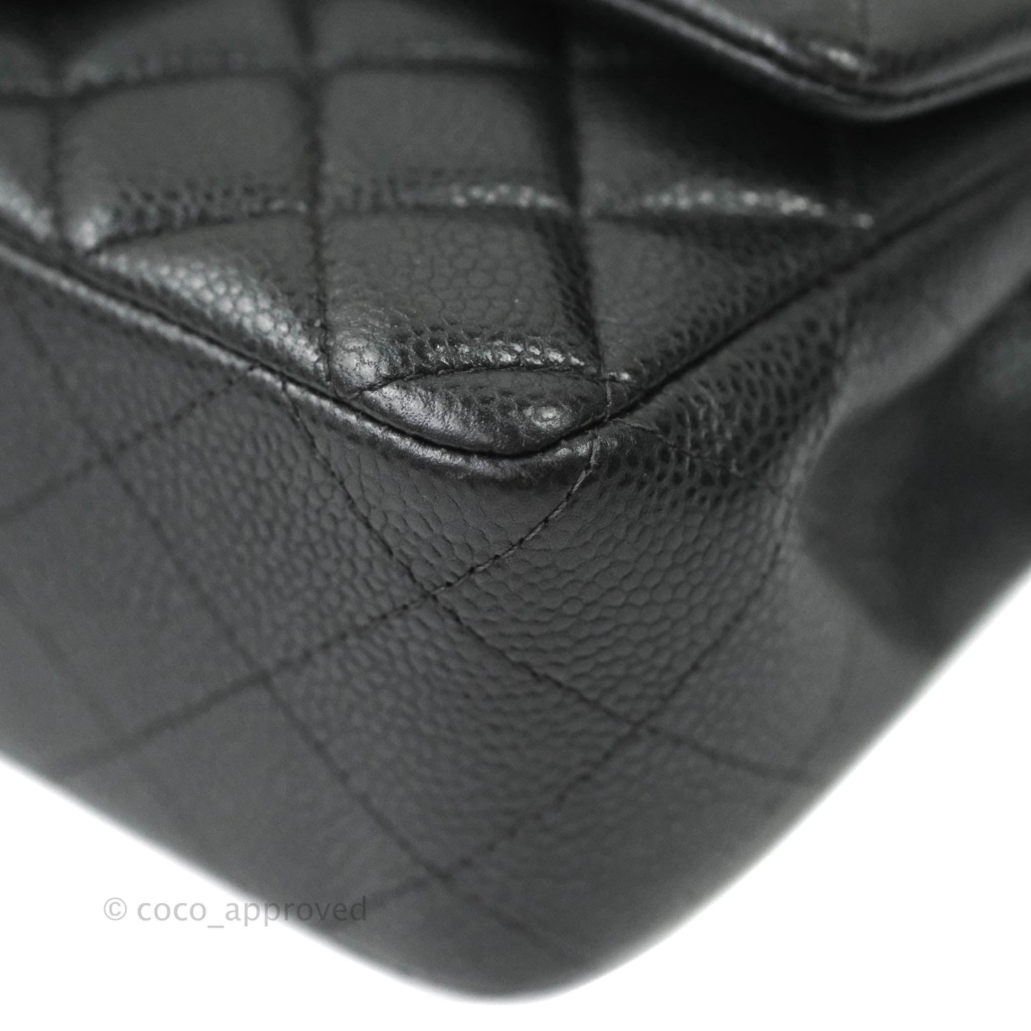 Chanel Classic Quilted Mini Rectangular Flap Pearly Grey Caviar Gold Hardware
