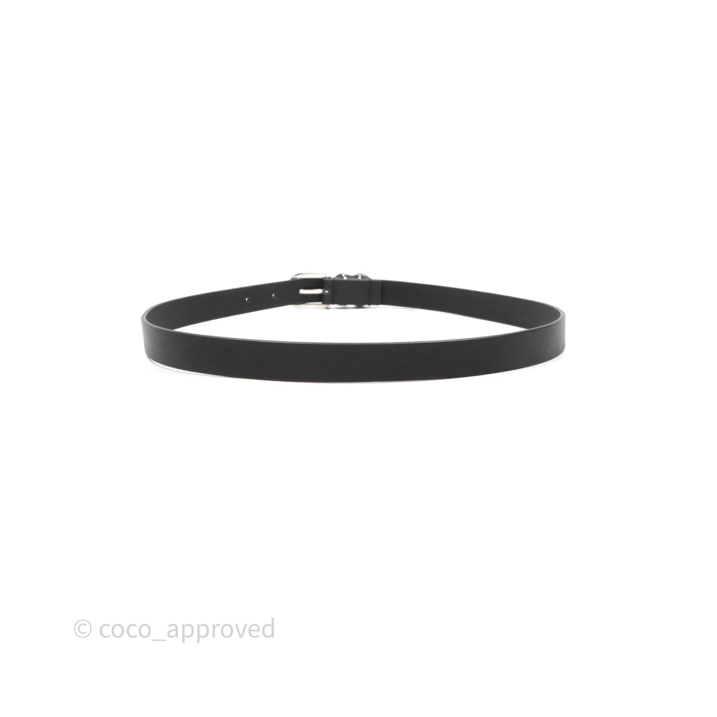 Chanel Crystal CC Belt Black Silver Hardware Size 75 20S