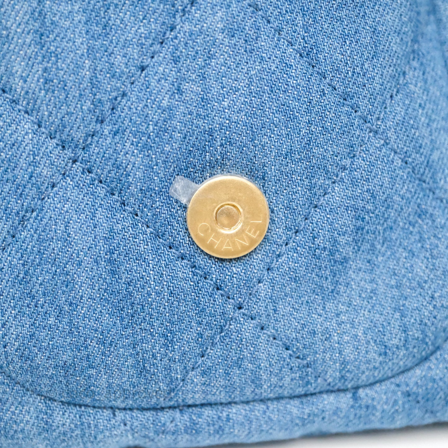 Chanel Double Pocket Hobo Bag Blue Denim Aged Gold Hardware