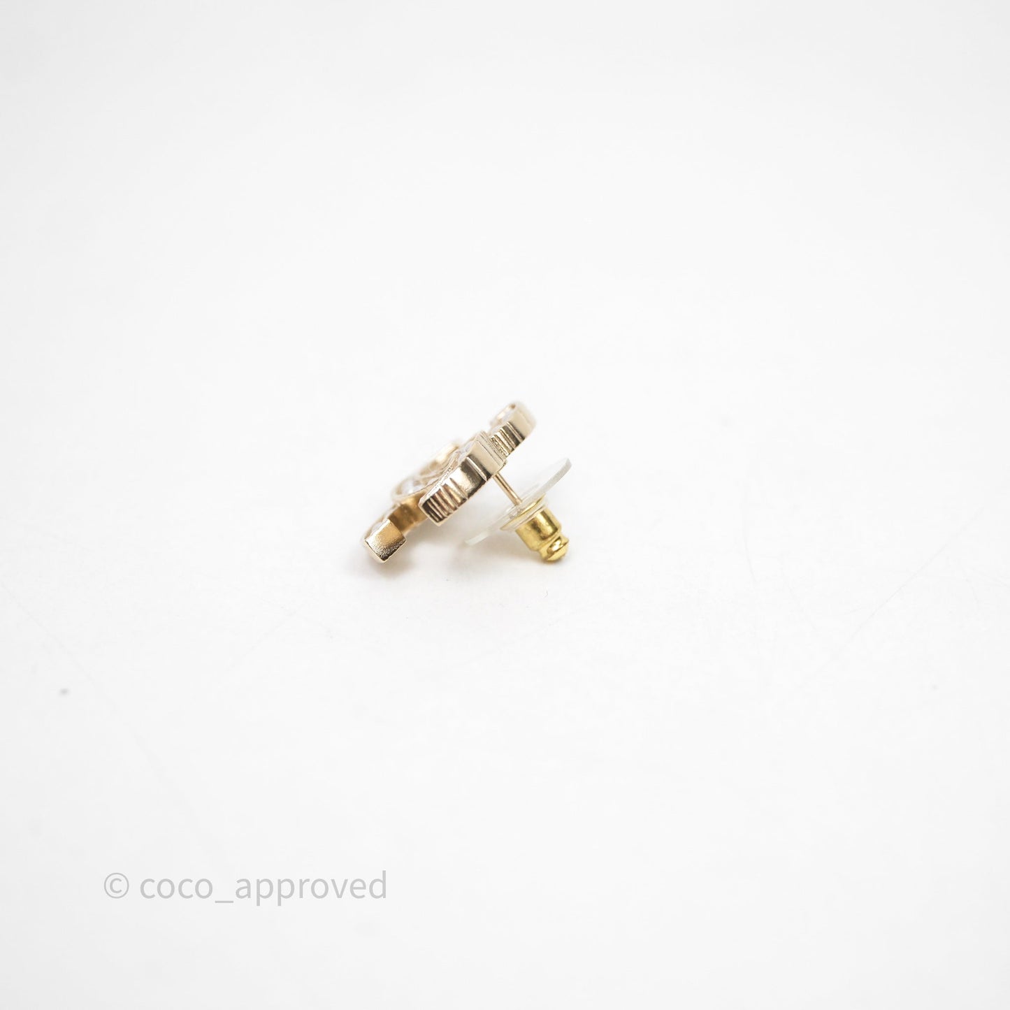 Chanel Pearl CC Earrings Gold Tone 21B