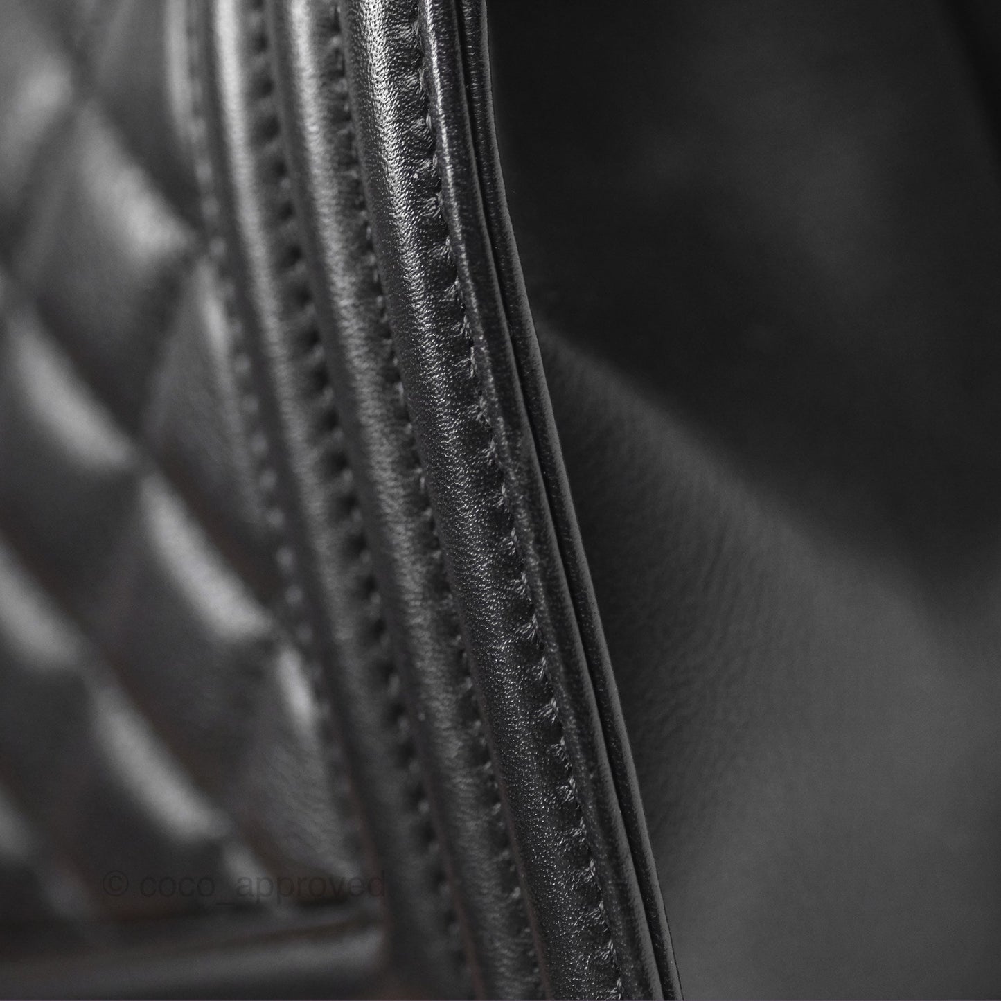 Chanel Small Boy Black Calfskin Ruthenium Hardware