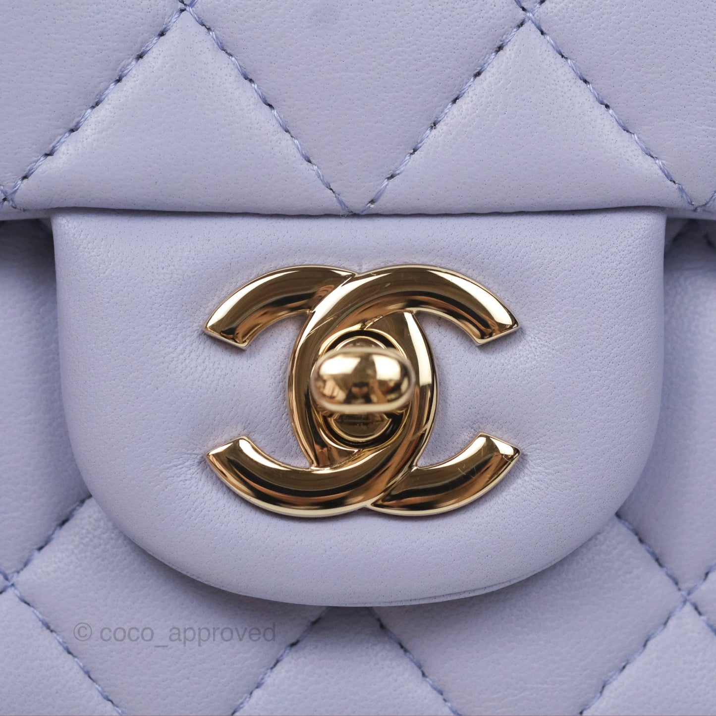 Chanel Top Handle Mini Rectangular Flap Bag Lilac Lambskin Gold Hardware