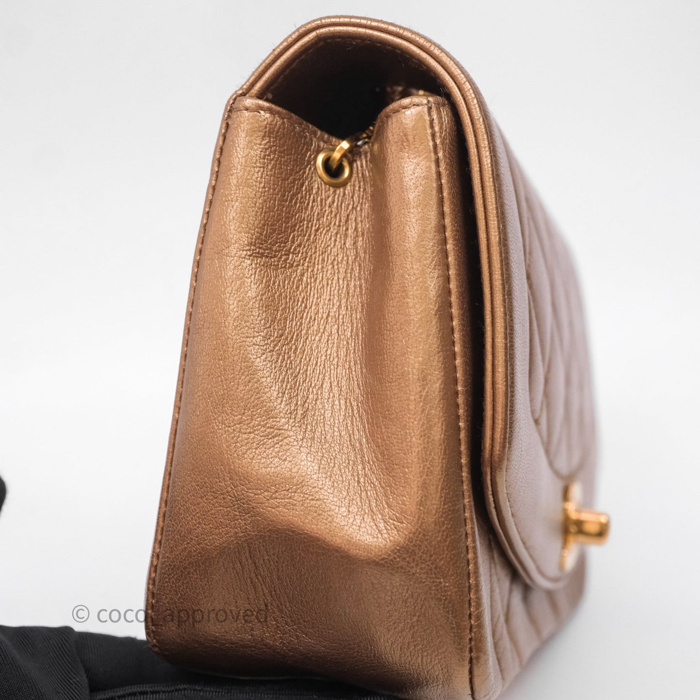 Chanel Vintage Small Quilted Classic Diana Flap Bag Gold Lambskin 24K Gold Hardware