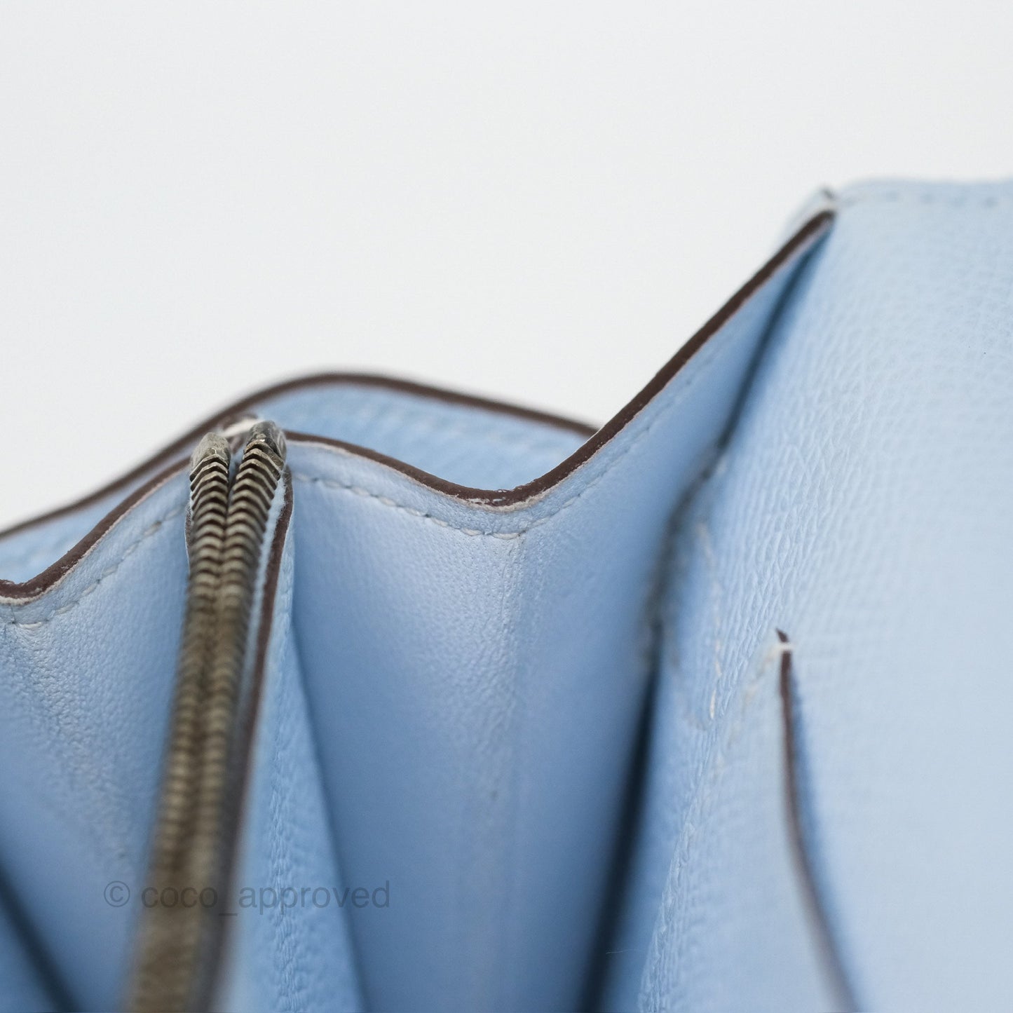 Hermès Kelly To Go Wallet Bleu Brume T0 Epsom Palladium Hardware