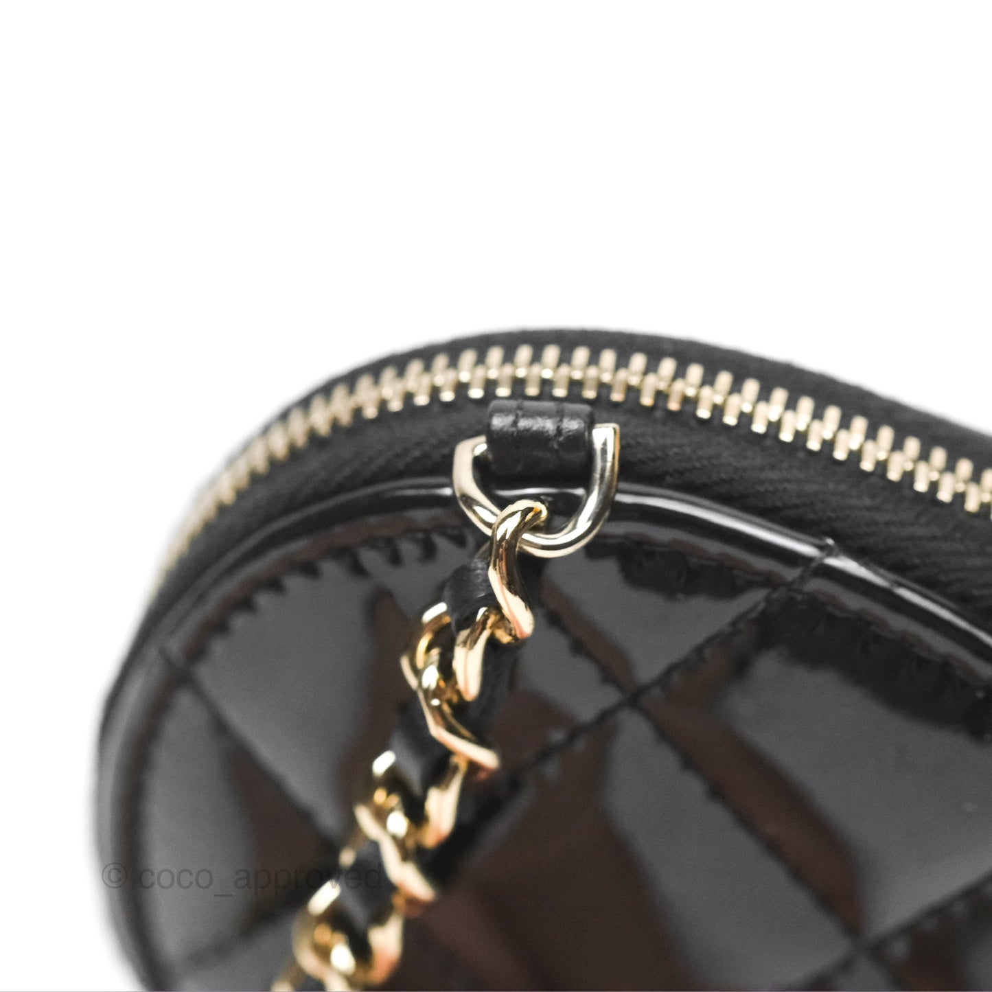 Chanel Heart Clutch with Chain with Coin Purse Black White Patent