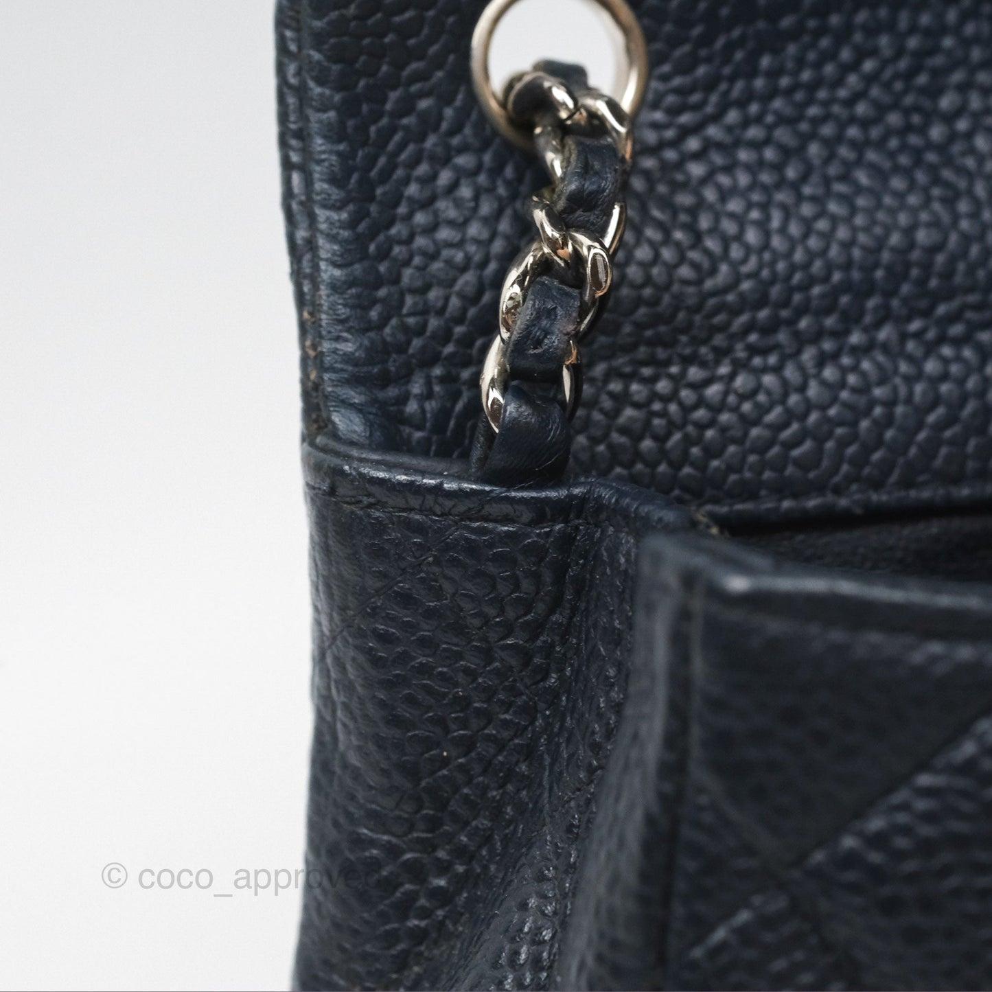 Chanel Quilted Extra Mini Rectangular Flap Dark Navy Caviar Silver Hardware