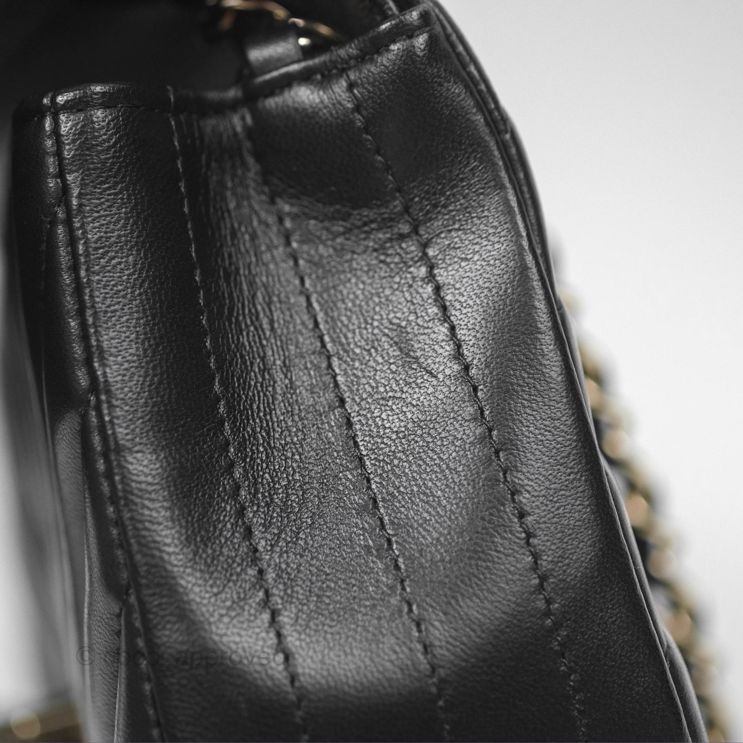 Chanel Mini Rectangular Flap Chevron Black Lambskin Gold Hardware