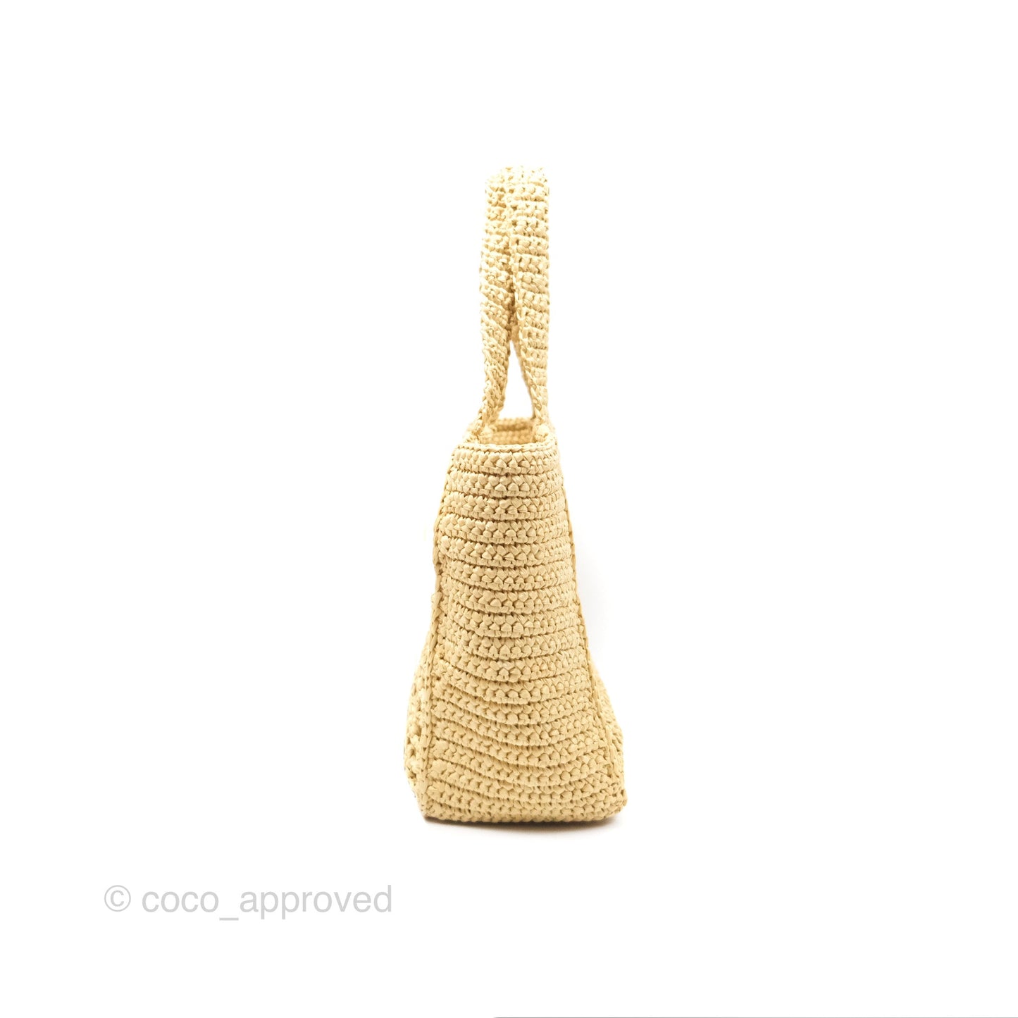Prada Small Raffia Shopping Tote Bag
