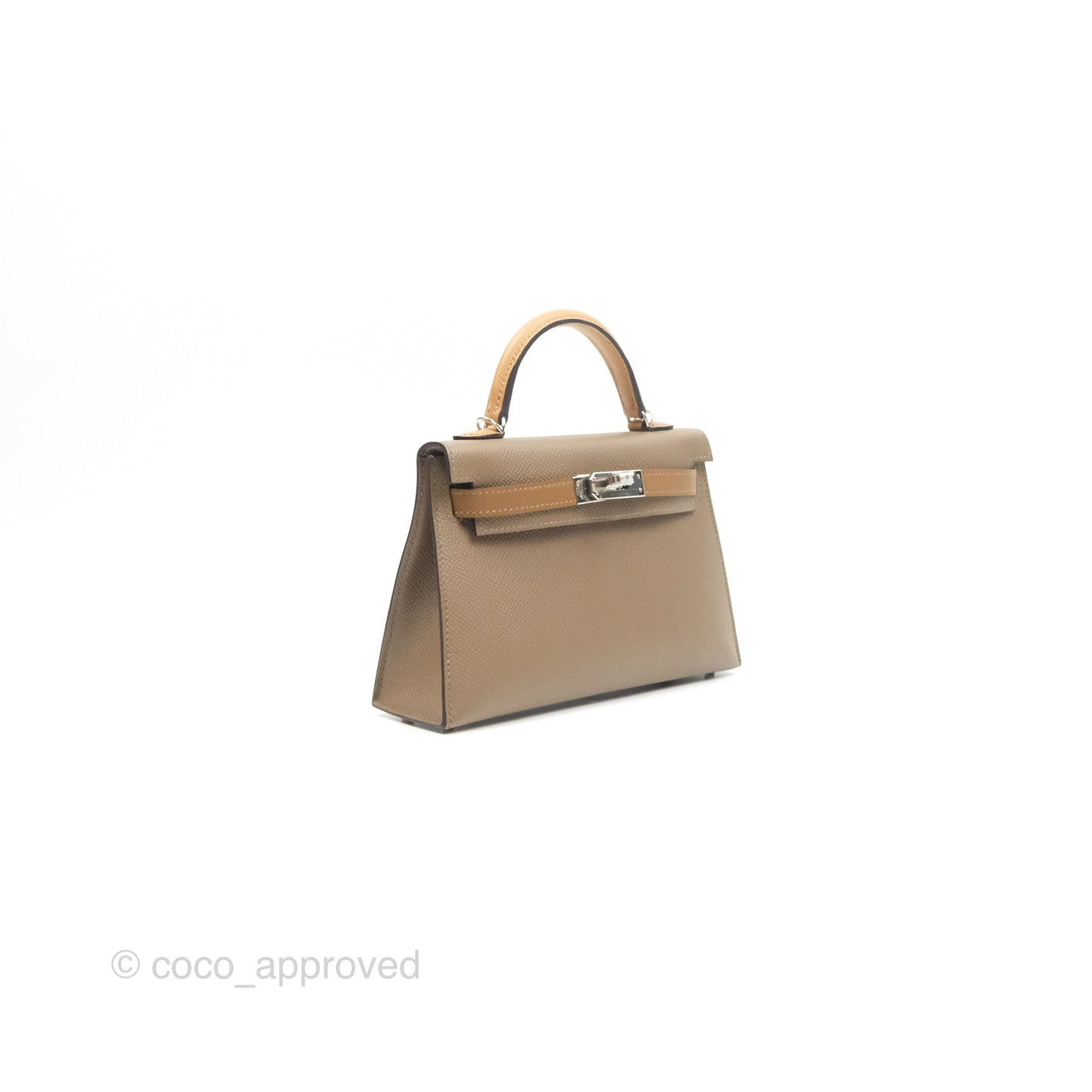 Hermès Mini Kelly II Etoupe 18/Alezan 3G/Biscuit 48 Epsom Palladium Hardware