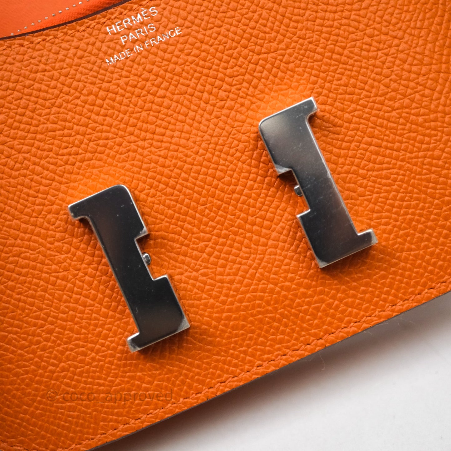 Hermès Constance Slim Wallet Orange 93 Epsom Palladium Hardware