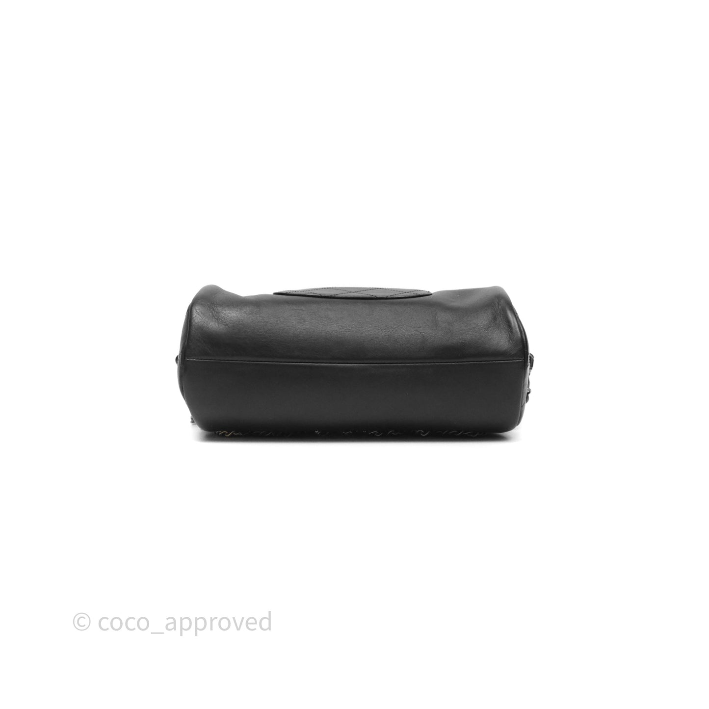 Chanel Logo Bowling Bag Black Calfskin Mixed Hardware