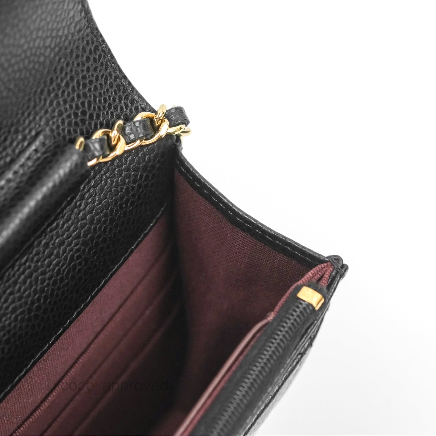 Chanel Quilted Classic Wallet On Chain WOC Black Caviar Gold Hardware