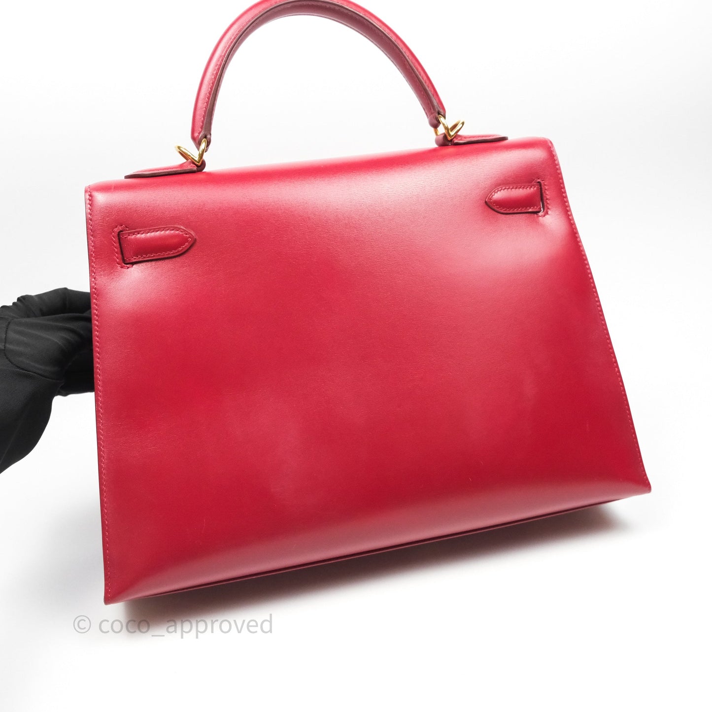 Hermès Vintage Kelly 32 Sellier Rouge Hermes 55 Box Leather Gold Hardware