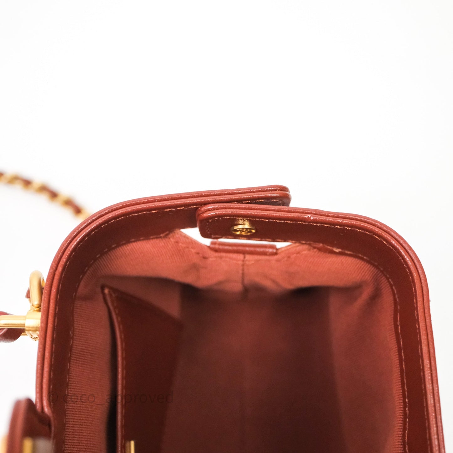 Chanel Mini Cocodoc Doctor Bag Quilted Brown Shiny Lambskin Aged Gold Hardware 24A