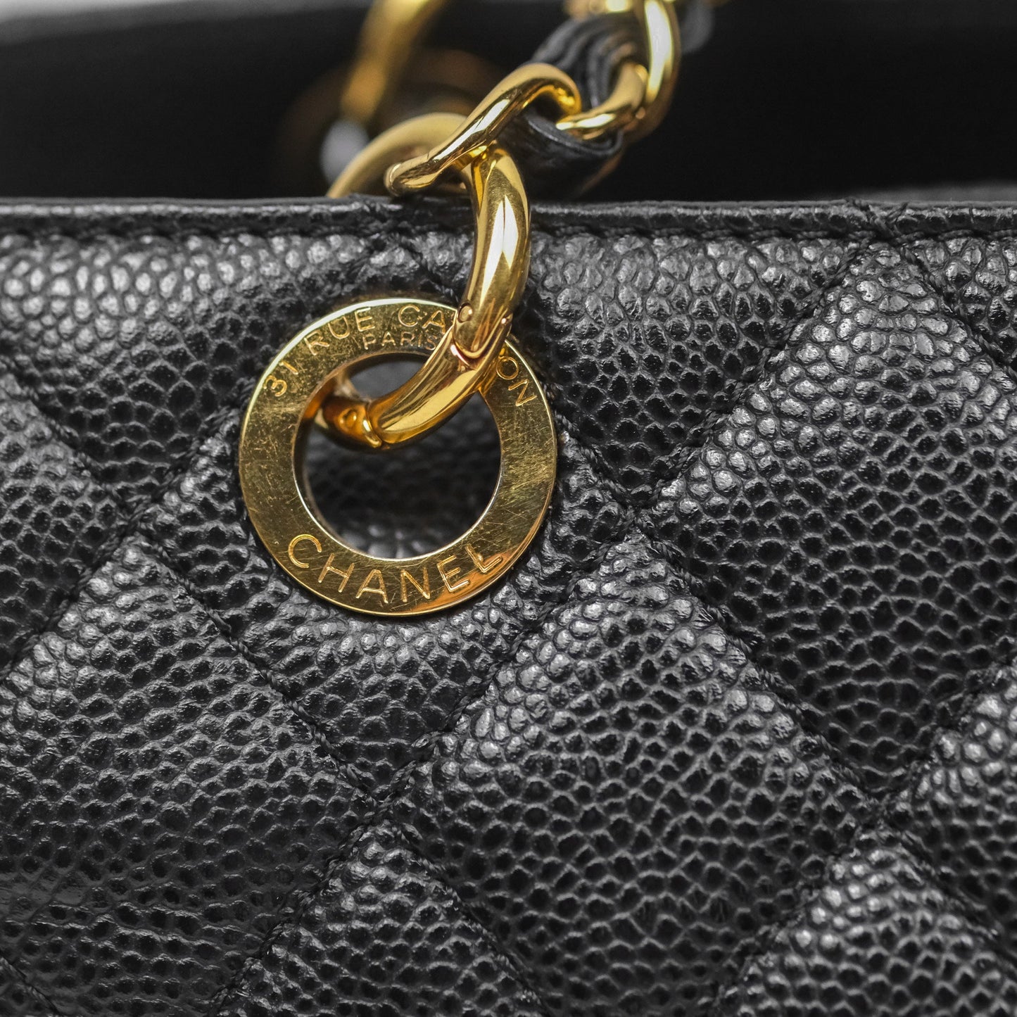 Chanel PTT Petite Timeless Shopping Tote Bag Black Caviar Gold Hardware