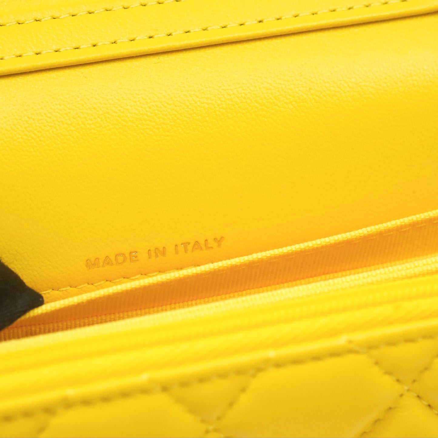 Chanel Lacquered Chain Mini WOC Yellow Lambskin