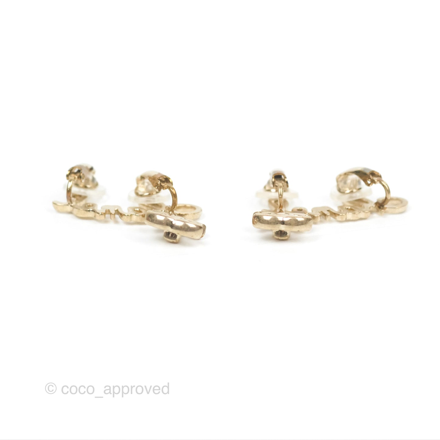 Chanel Logo CC Turnlock Ear Clips Gold Tone 22V