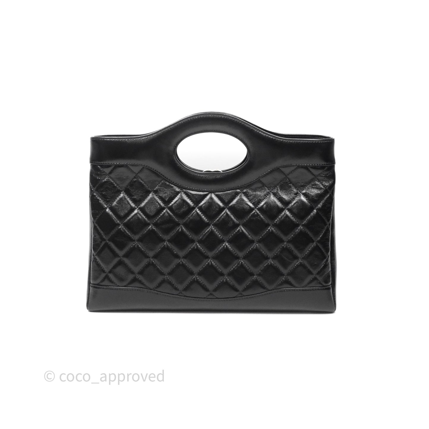 Chanel 31 Medium Hobo Black Shiny Crumpled Lambskin Gold Hardware 24S