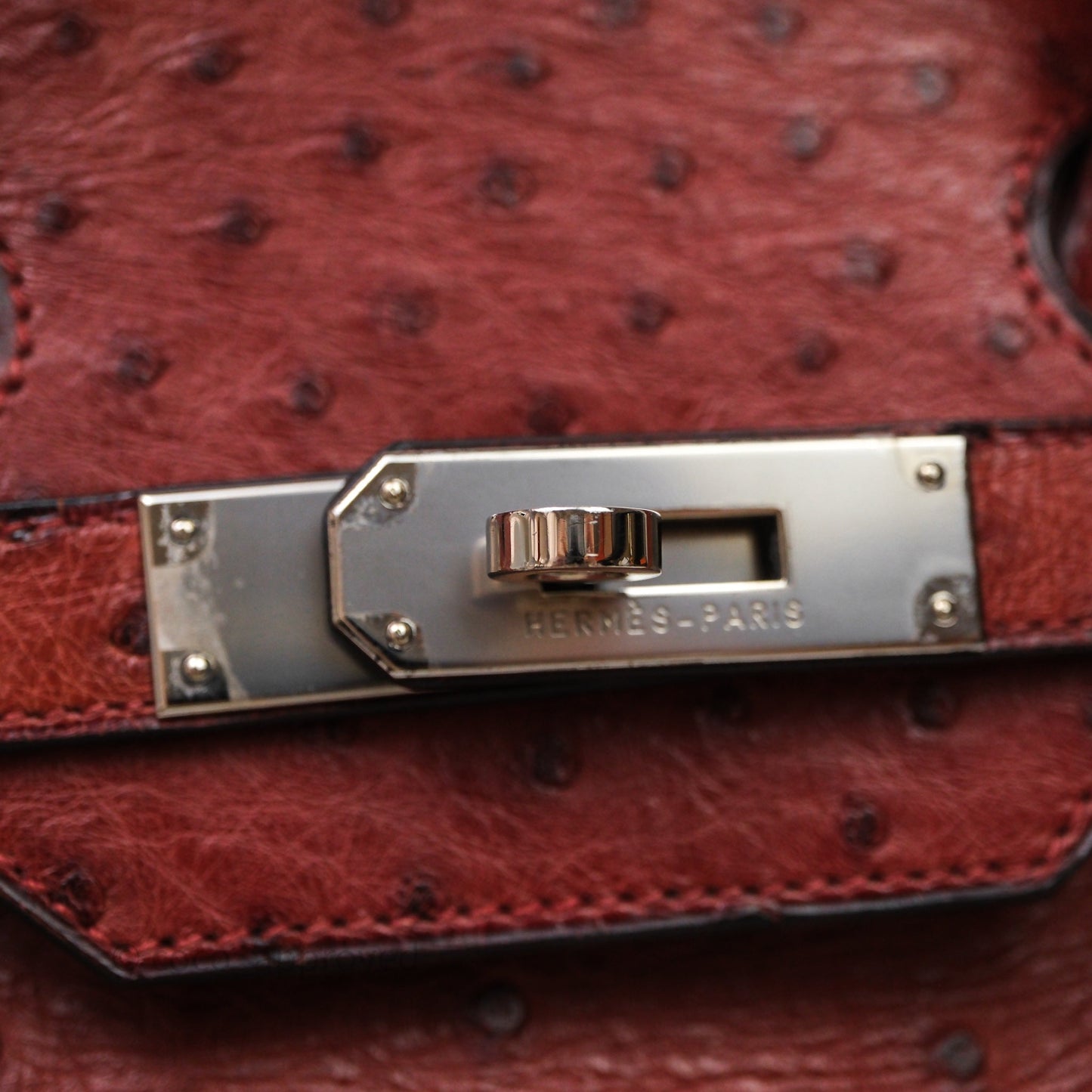 Hermès Birkin 35 Rouge H Ostrich Palladium Hardware