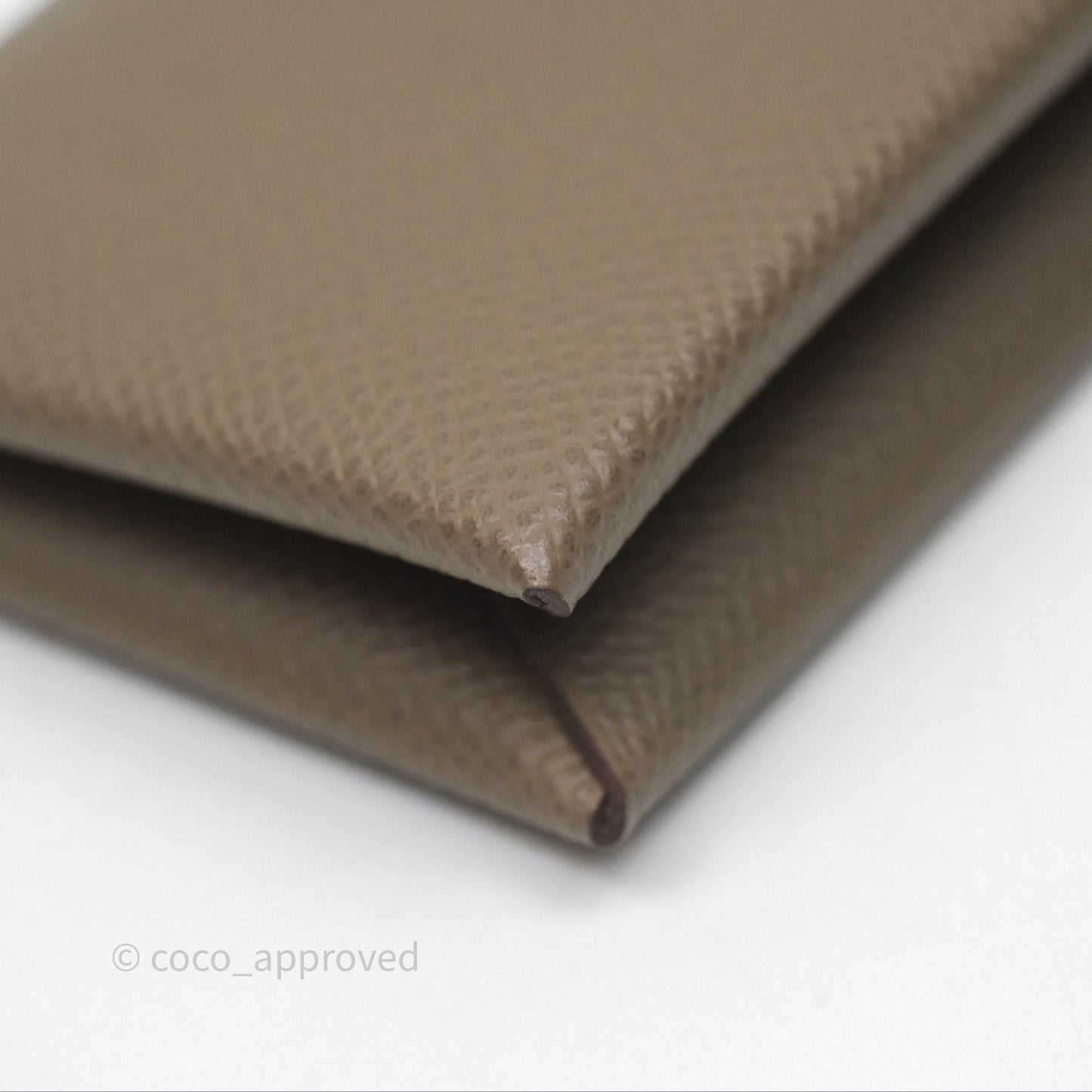 Hermès Calvi Card Holder Etoupe 18 Epsom