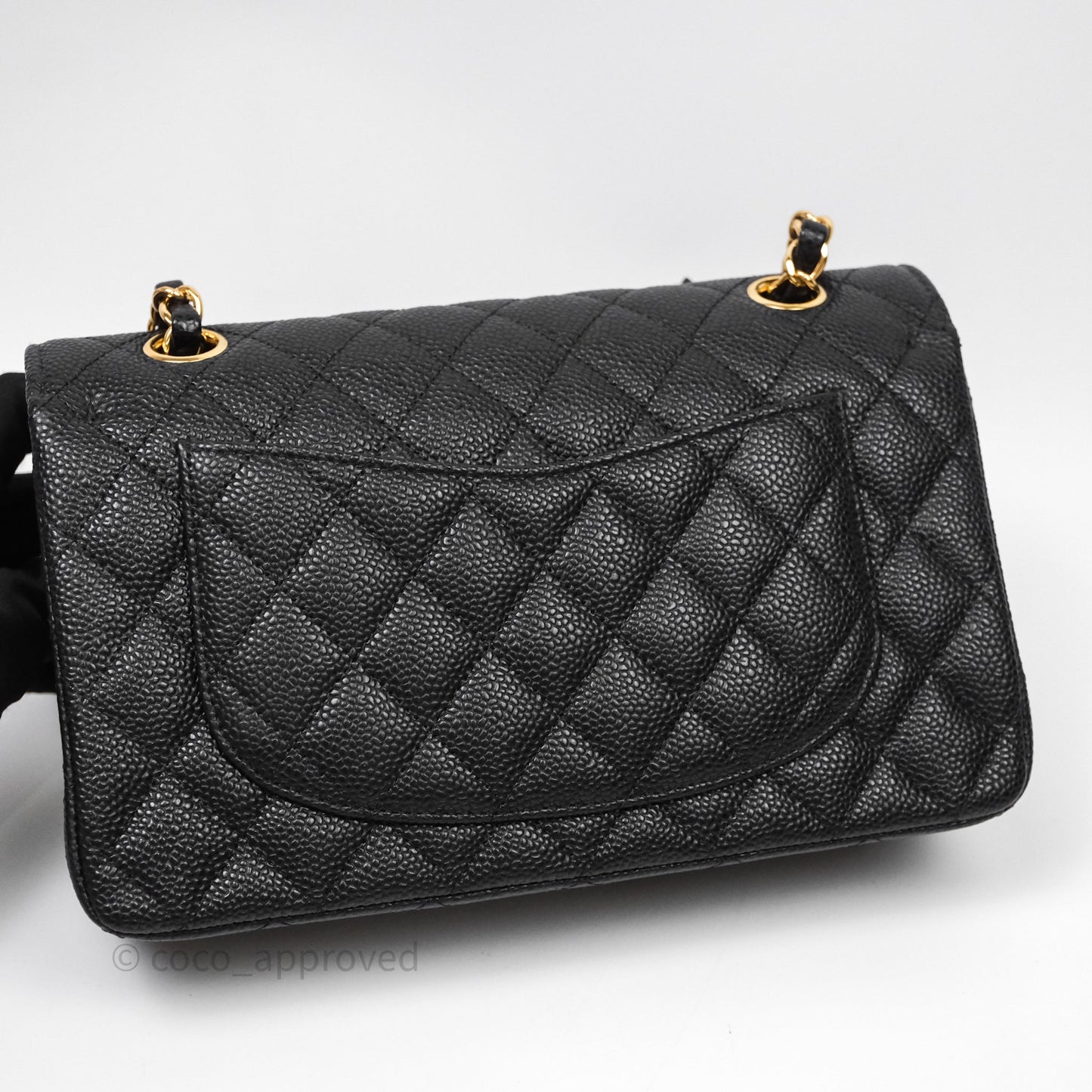 Chanel Small Classic Flap Quilted Black Caviar Gold Hardware