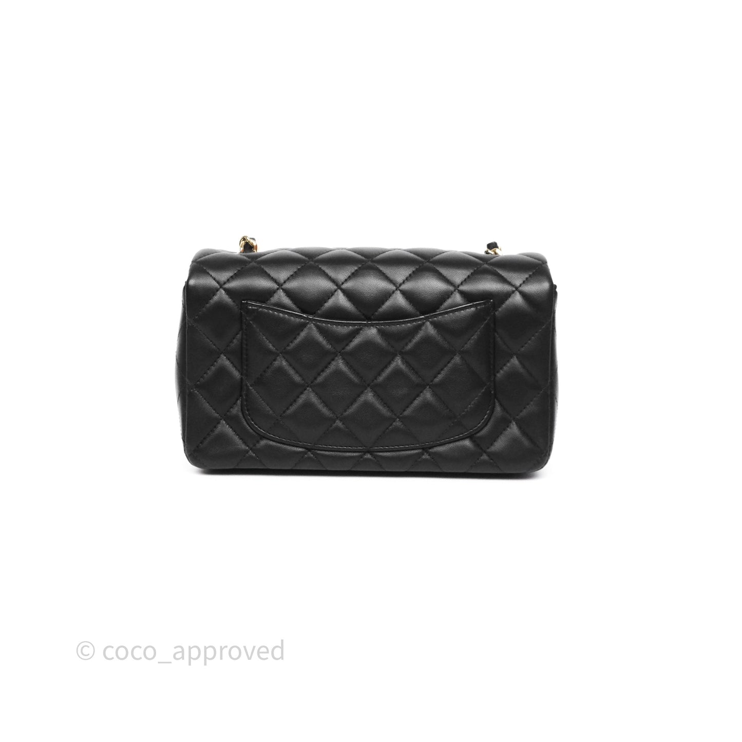 Chanel Mini Rectangular Quilted Black Lambskin Gold Hardware