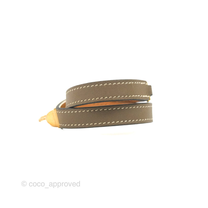 Hermès Rivale Double Tour Bracelet Etoupe Gold Hardware