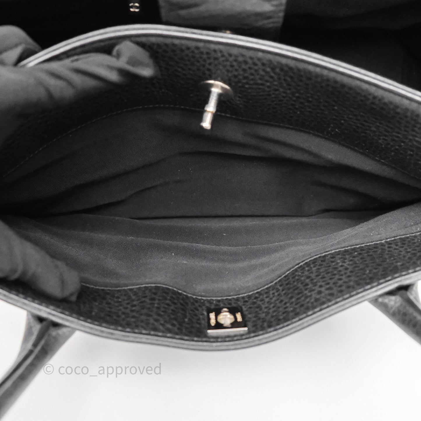 Chanel Executive Tote Bag Black Grained Calfskin Silver Hardware