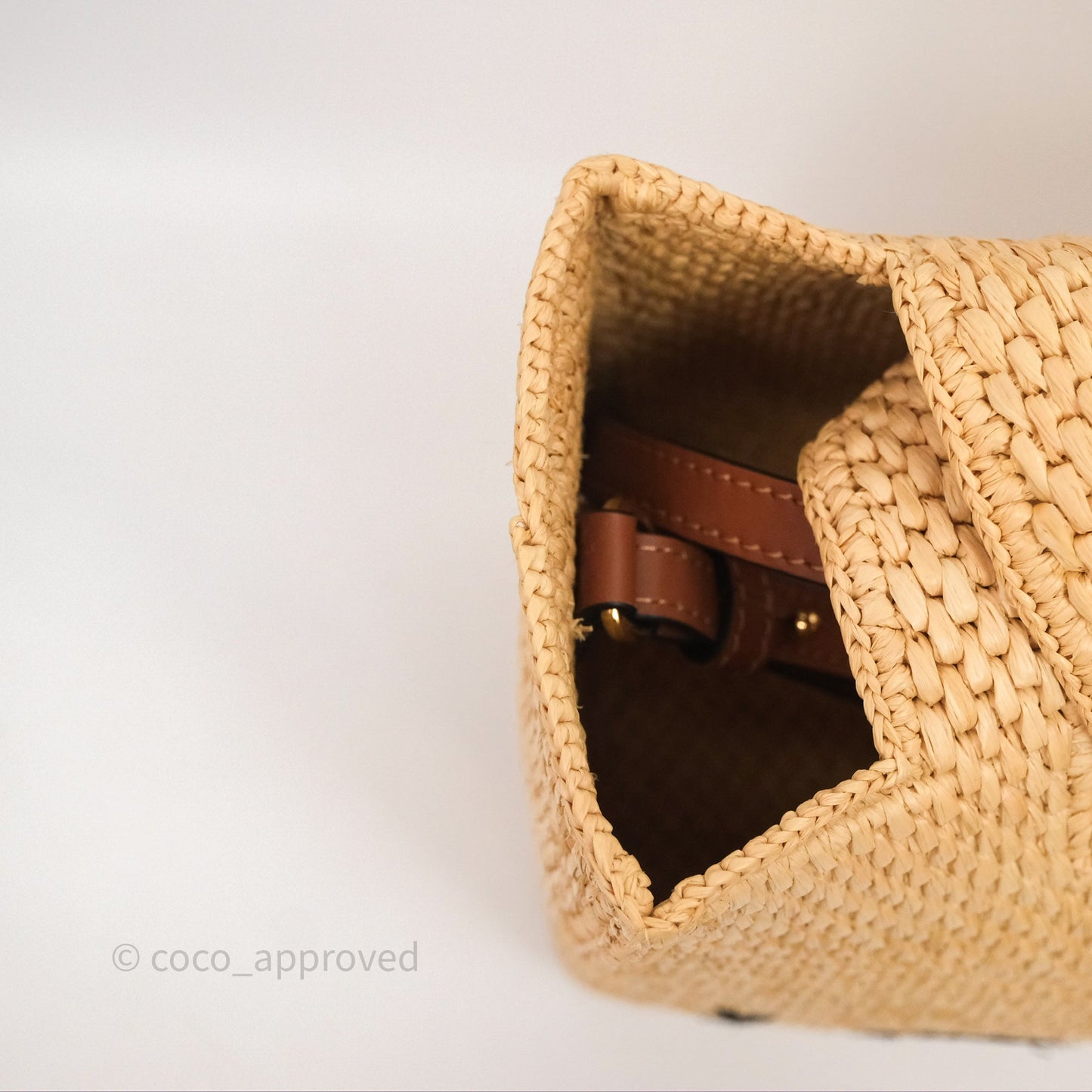 Loewe Small Font Tote In Raffia