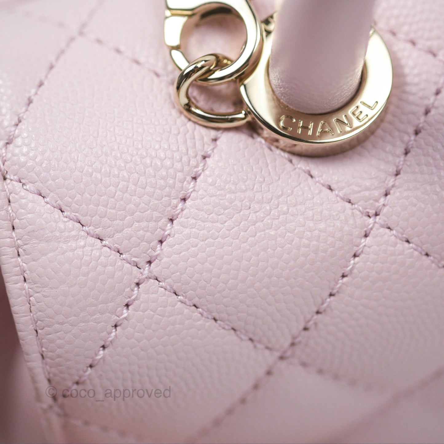 Chanel Small Coco Handle Light Pink Caviar Gold Hardware