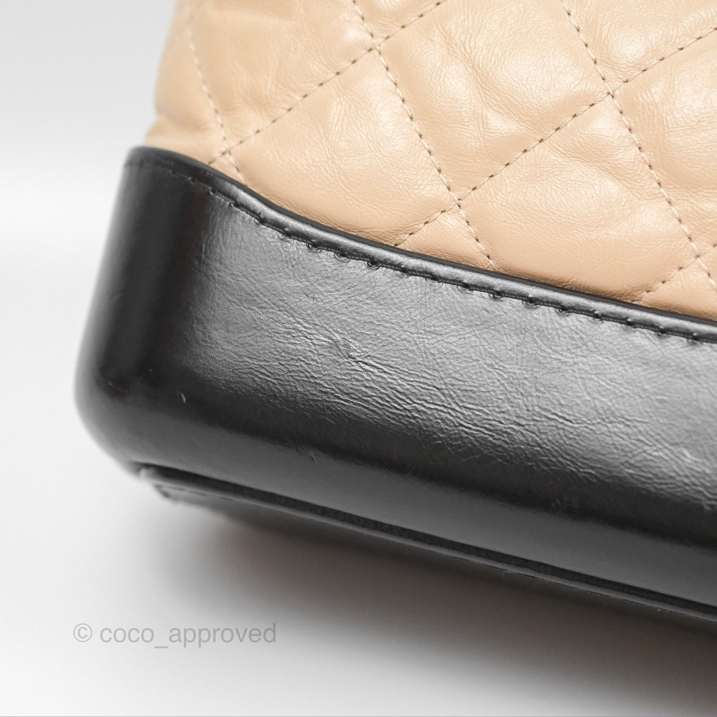 Chanel Small Gabrielle Hobo Quilted Beige Back Aged Calfskin