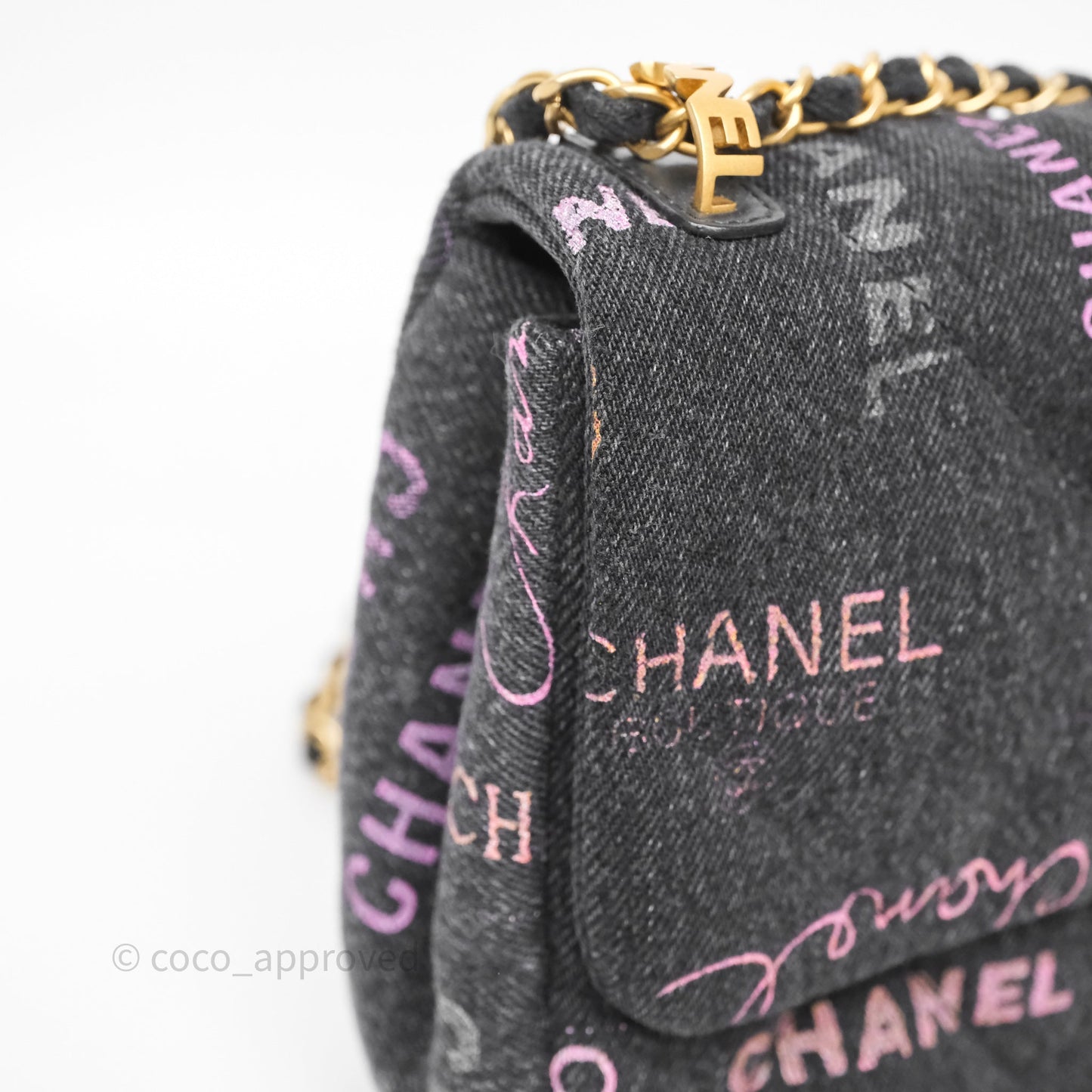 Chanel Large Denim Mood Flap Quilted Black Multicolor