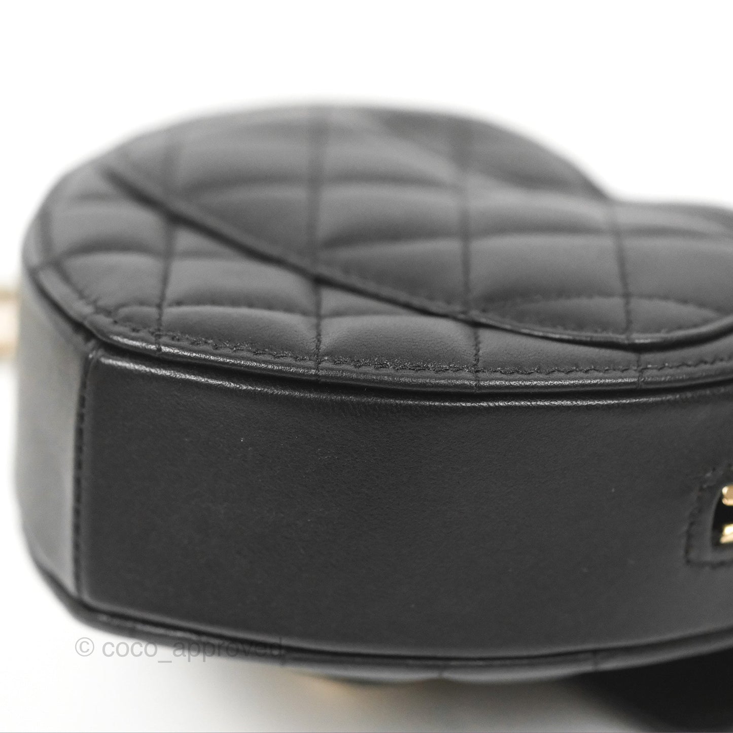 Chanel Small Heart Bag Black Lambskin Gold Hardware 22S