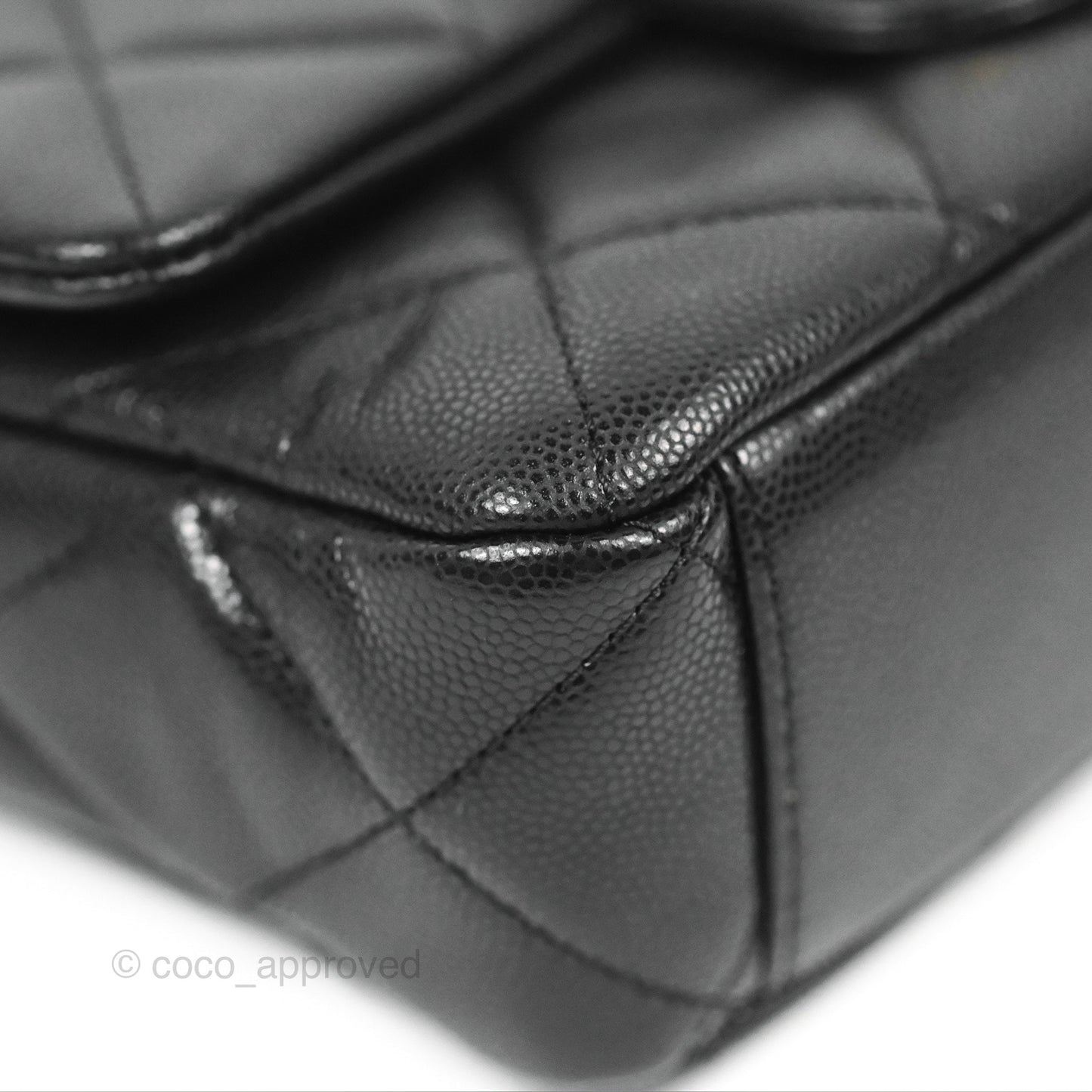 Chanel Small Flap with Coin Charm Black Caviar Aged Gold Hardware 22A