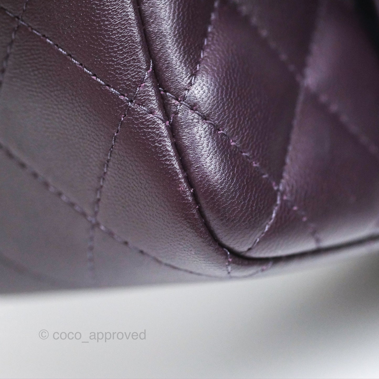 Chanel Quilted Mini Square Dark Purple Lambskin Silver Hardware