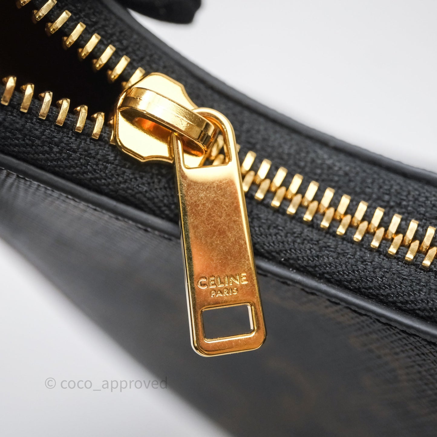 Celine Medium Ava Triomphe Bag Triomphe Canvas Tan Calfskin