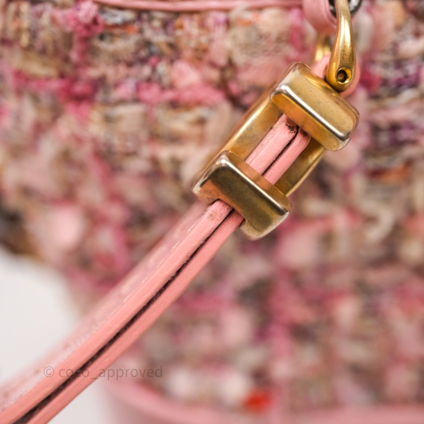 Chanel Small Gabrielle Hobo Quilted Pink Tweed Aged Calfskin